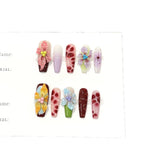 Press-On Nail Set Floral Reusable No Glue