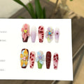 Press-On Nail Set Floral Reusable No Glue