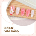 Press-On Nail Set Floral Reusable Non-Toxic