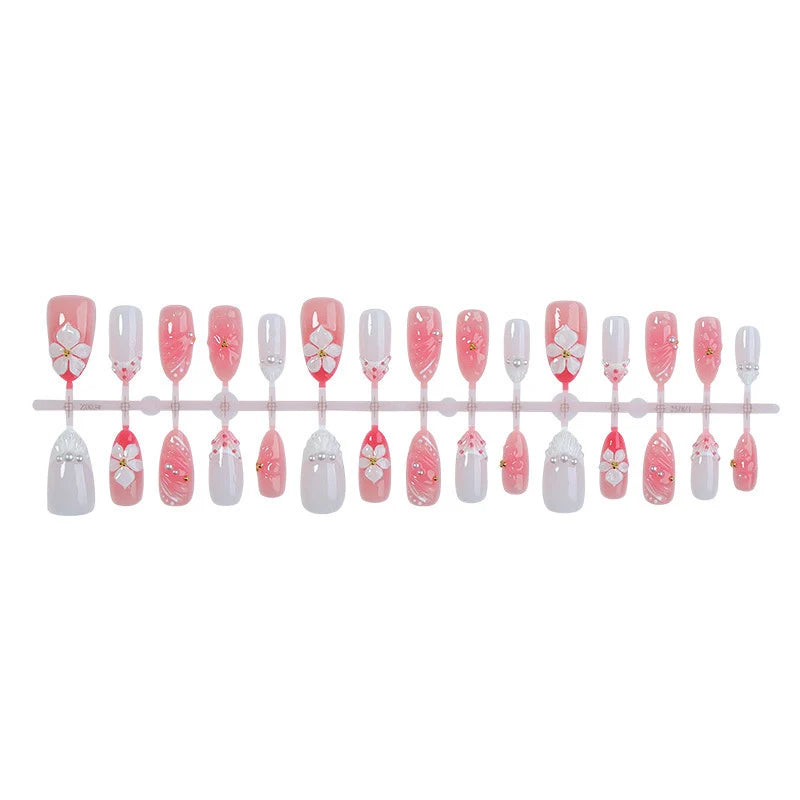 Press-On Nail Set Floral Reusable Non-Toxic
