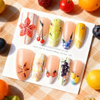 Press-On Nail Set Floral Reusable Peel & Stick