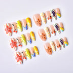 Press-On Nail Set Floral Reusable Peel & Stick