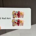 Press-On Nail Set Floral Reusable Secure Adhesion