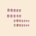 Press-On Nail Set Floral & Rhinestone Adhesive Backing