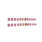 Press-On Nail Set Floral & Rhinestone Adhesive Backing