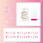 Press-On Nail Set Floral Rhinestone & Chip-Resistant