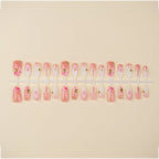 Press-On Nail Set Floral & Rhinestone Reusable