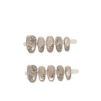Press-On Nail Set Floral & Rhinestone Reusable Multiple Sizes