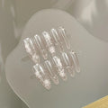 Press-On Nail Set Floral Rhinestones Easy Application