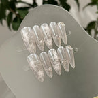 Press-On Nail Set Floral Rhinestones Easy Application