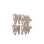 Press-On Nail Set Floral Rhinestones Easy Application
