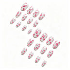 Press-On Nail Set Floral Rose Acrylic Long-Lasting