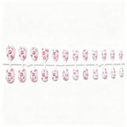 Press-On Nail Set Floral Rose Acrylic Long-Lasting