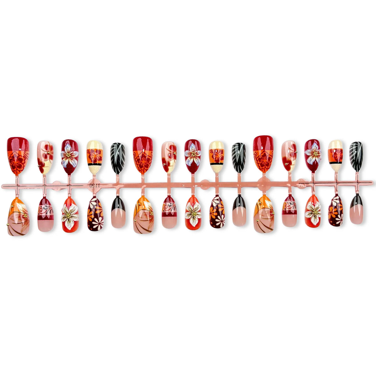 Press-On Nail Set Floral Salon-Quality Easy Application