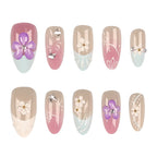 Press-On Nail Set Floral Salon-Quality & Reusable