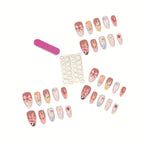 Press-On Nail Set Floral & Seashell Full-Cover Easy Application