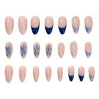 Press-On Nail Set Floral Self-Adhesive 24 Pieces