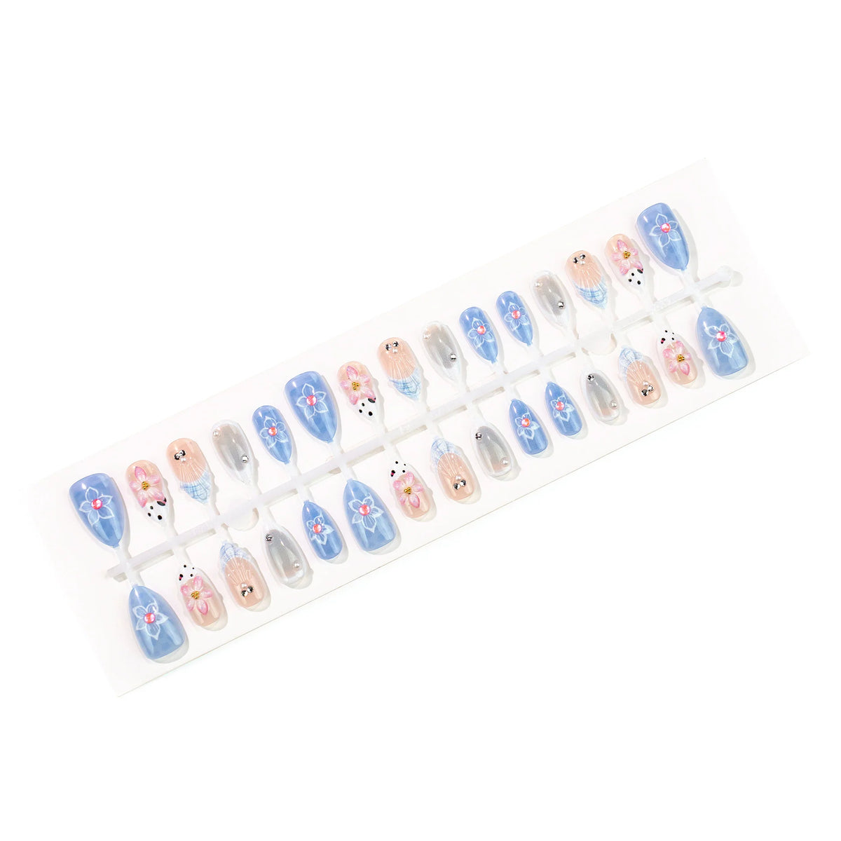 Press-On Nail Set Floral & Self-Adhesive