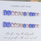 Press-On Nail Set Floral Self-Adhesive & Chip-Resistant