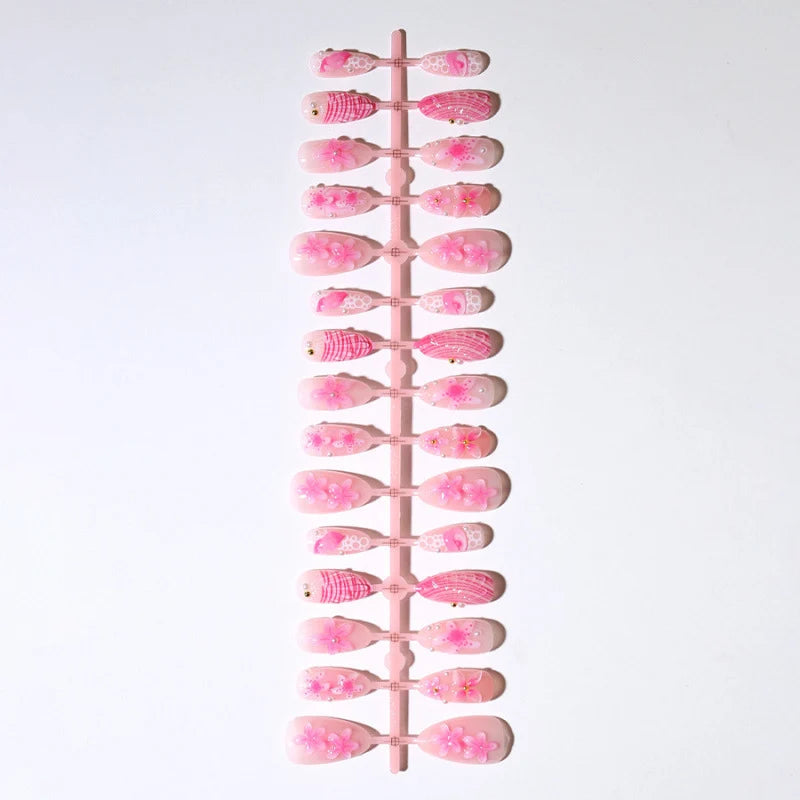 Press-On Nail Set Floral Self-Adhesive Comfort Fit