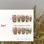 Press-On Nail Set Floral Self-Adhesive Long-Lasting
