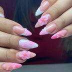 Press-On Nail Set Floral Self-Adhesive & Long-Lasting