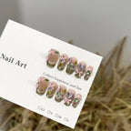 Press-On Nail Set Floral Self-Adhesive Long-Lasting