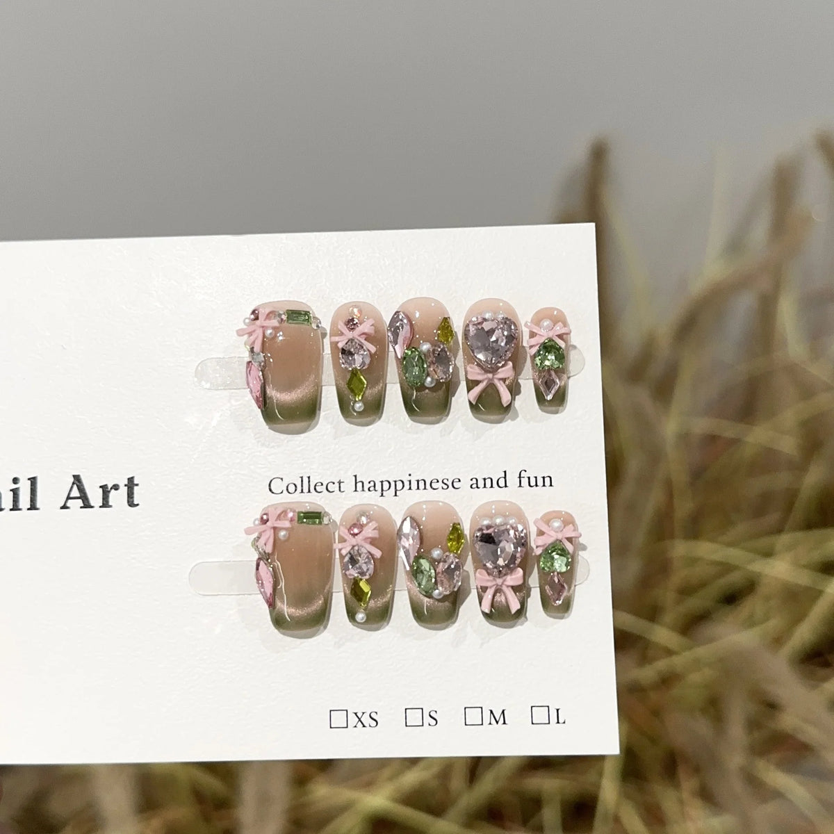Press-On Nail Set Floral Self-Adhesive Long-Lasting
