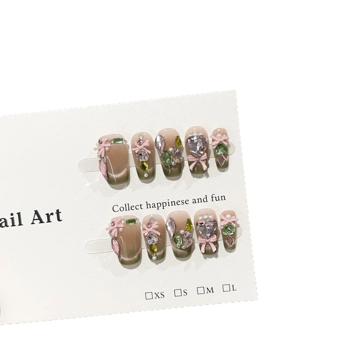 Press-On Nail Set Floral Self-Adhesive Long-Lasting