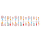 Press-On Nail Set Floral Self-Adhesive Long-Lasting Gloss