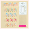 Press-On Nail Set Floral Self-Adhesive Long-Lasting Gloss