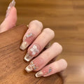 Press-On Nail Set Floral Self-Adhesive Long-Lasting Wear