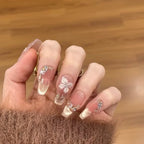 Press-On Nail Set Floral Self-Adhesive Long-Lasting Wear