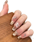 Press-On Nail Set Floral Self-Adhesive Long-Lasting Wear