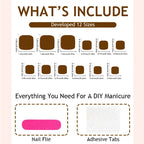 Press-On Nail Set Floral Self-Adhesive Multiple Sizes