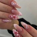 Press-On Nail Set Floral Self-Adhesive & Reusable