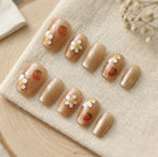 Press-On Nail Set Floral Self-Adhesive Reusable