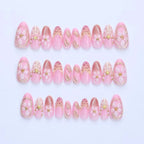Press-On Nail Set Floral Self-Adhesive & Reusable