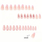 Press-On Nail Set Floral Self-Adhesive & Reusable
