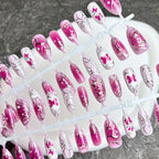 Press-On Nail Set Floral Self-Adhesive & Reusable