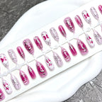 Press-On Nail Set Floral Self-Adhesive & Reusable