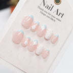 Press-On Nail Set Floral & Shell Accents Multiple Sizes