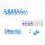 Press-On Nail Set Floral Shell Design Kit Included