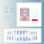 Press-On Nail Set Floral Shell Design Kit Included