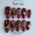 Press-On Nail Set Floral & Shell Designs Easy Application
