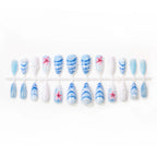 Press-On Nail Set Floral & Shell Designs Easy Application