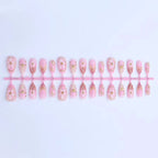 Press-On Nail Set Floral & Shell Embellished Peel-And-Stick Reusable