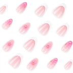 Press-On Nail Set Floral Shell Gems & Easy Application