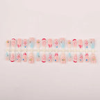 Press-On Nail Set Floral & Shell Self-Adhesive Long-Lasting