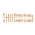 Press-On Nail Set Floral & Shimmer Adhesive Backing